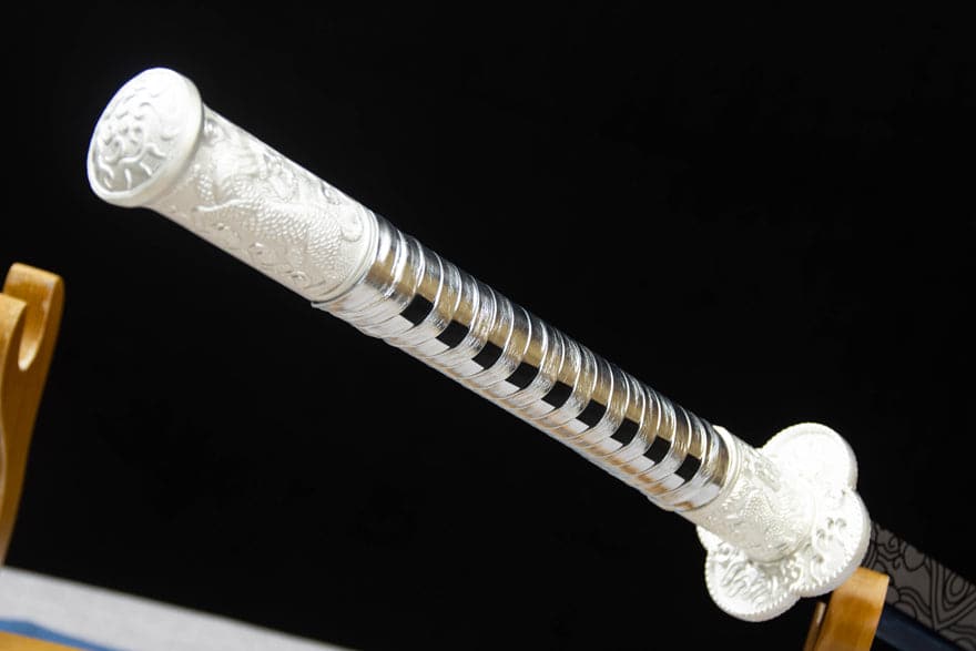 Handmade Kirin High Manganese Steel Chinese Sword With White Scabbard - Tophatter Daily Deals