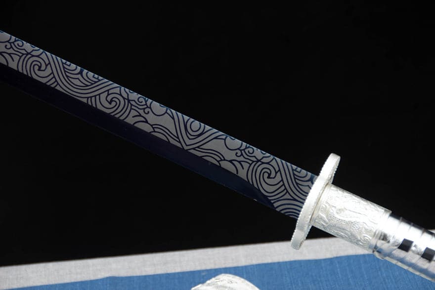 Handmade Kirin High Manganese Steel Chinese Sword With White Scabbard - Tophatter Daily Deals