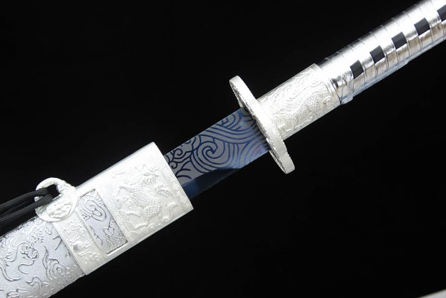 Handmade Kirin High Manganese Steel Chinese Sword With White Scabbard - Tophatter Daily Deals