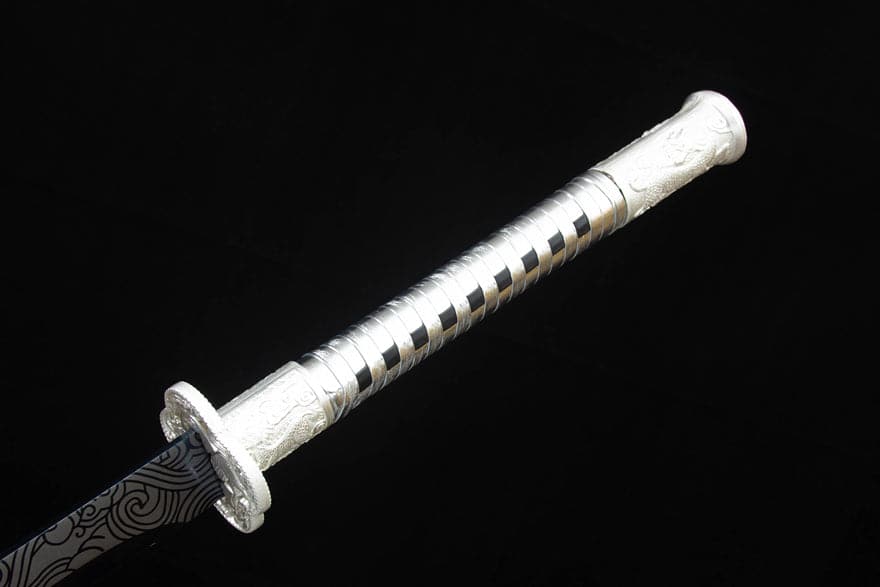 Handmade Kirin High Manganese Steel Chinese Sword With White Scabbard - Tophatter Daily Deals
