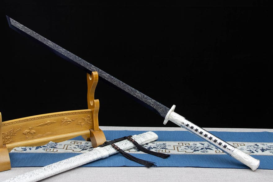 Handmade Kirin High Manganese Steel Chinese Sword With White Scabbard - Tophatter Daily Deals