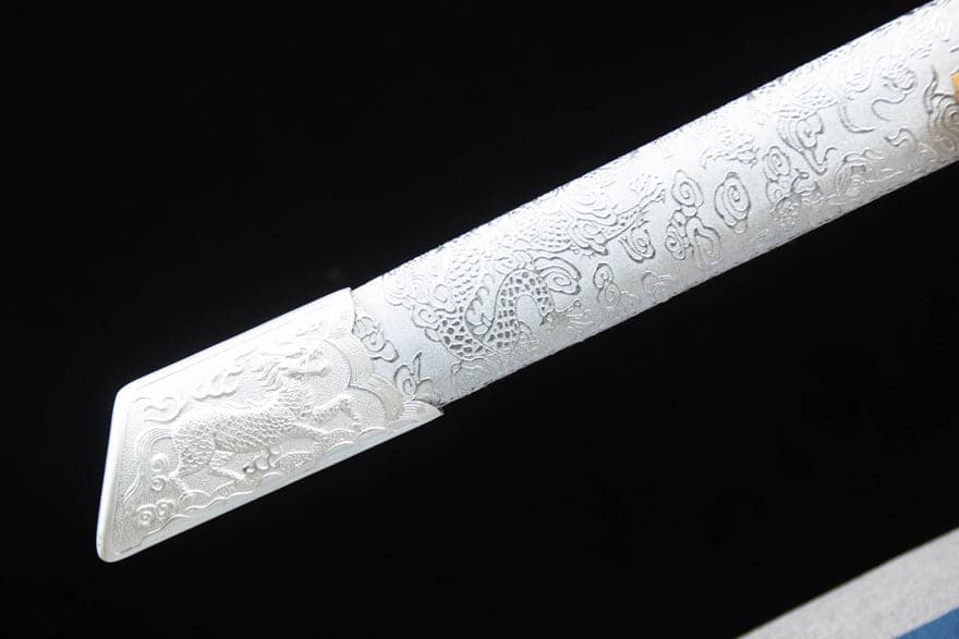 Handmade Kirin High Manganese Steel Chinese Sword With White Scabbard - Tophatter Daily Deals