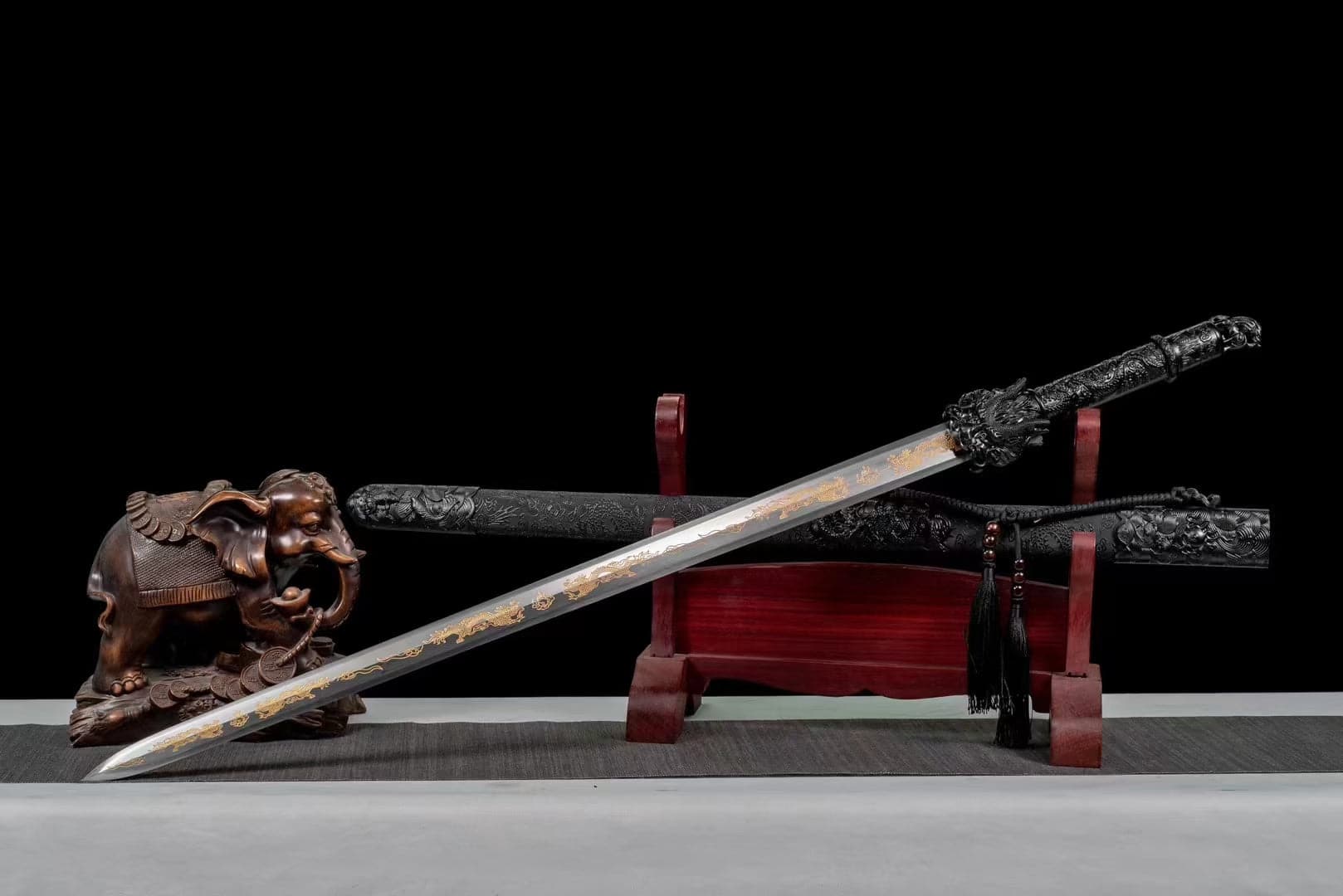 Handmade Manganese Steel Dragon King Chinese Sword - Tophatter Daily Deals