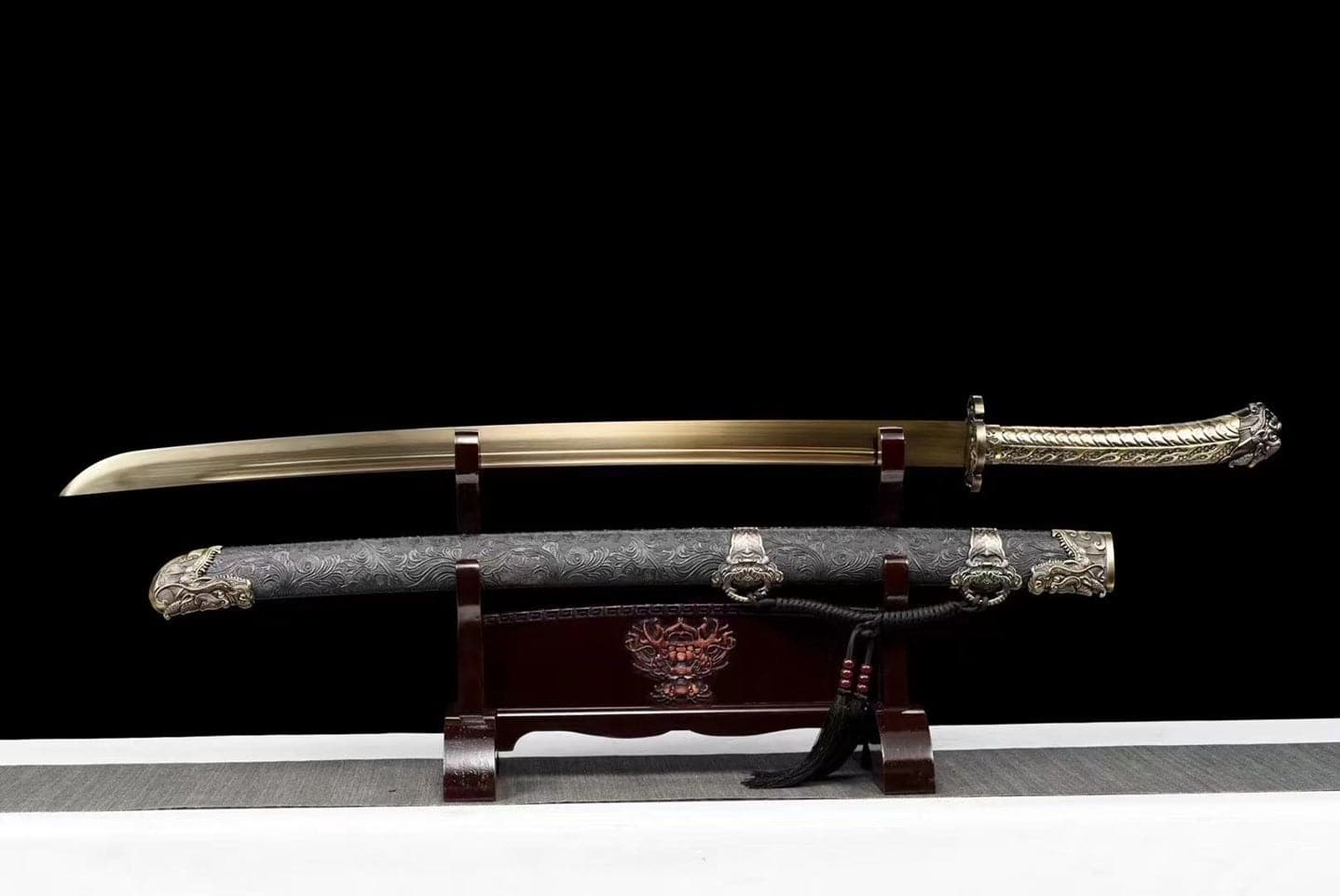 Handmade One Body Yellow Dragon Baked gold blades - Tophatter Daily Deals