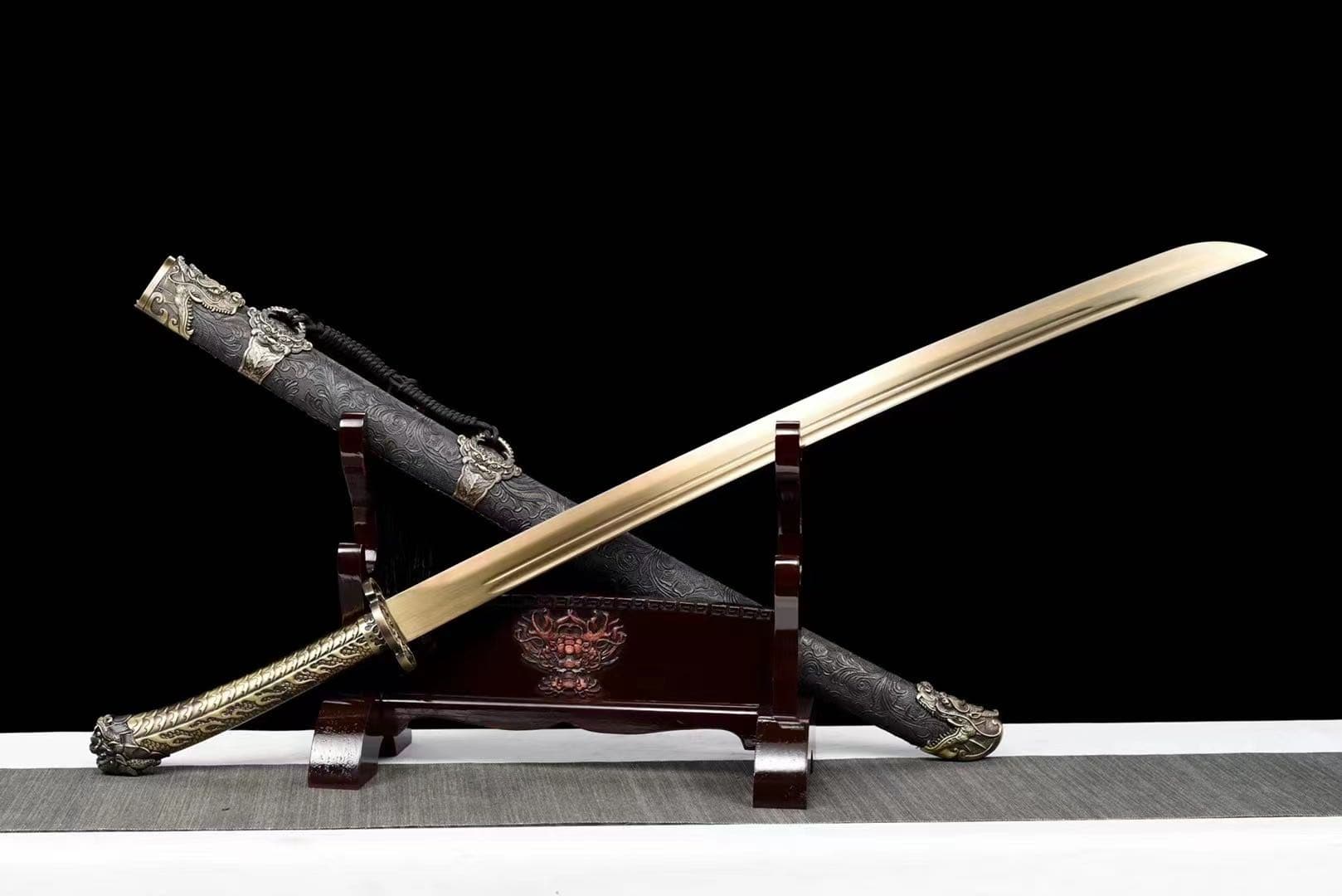 Handmade One Body Yellow Dragon Baked gold blades - Tophatter Daily Deals