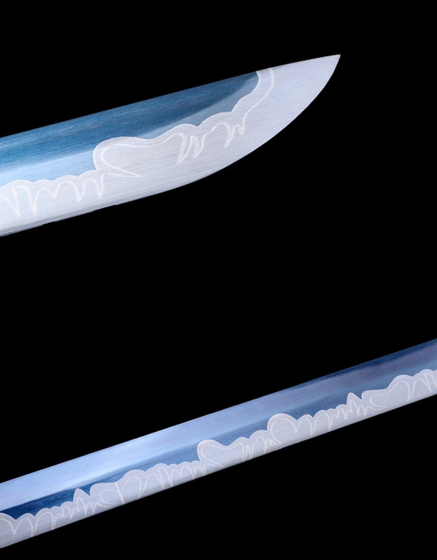 Handmade Pharaoh 65 High Manganese Steel Chinese Sword With Baked Blue Blade - Tophatter Daily Deals