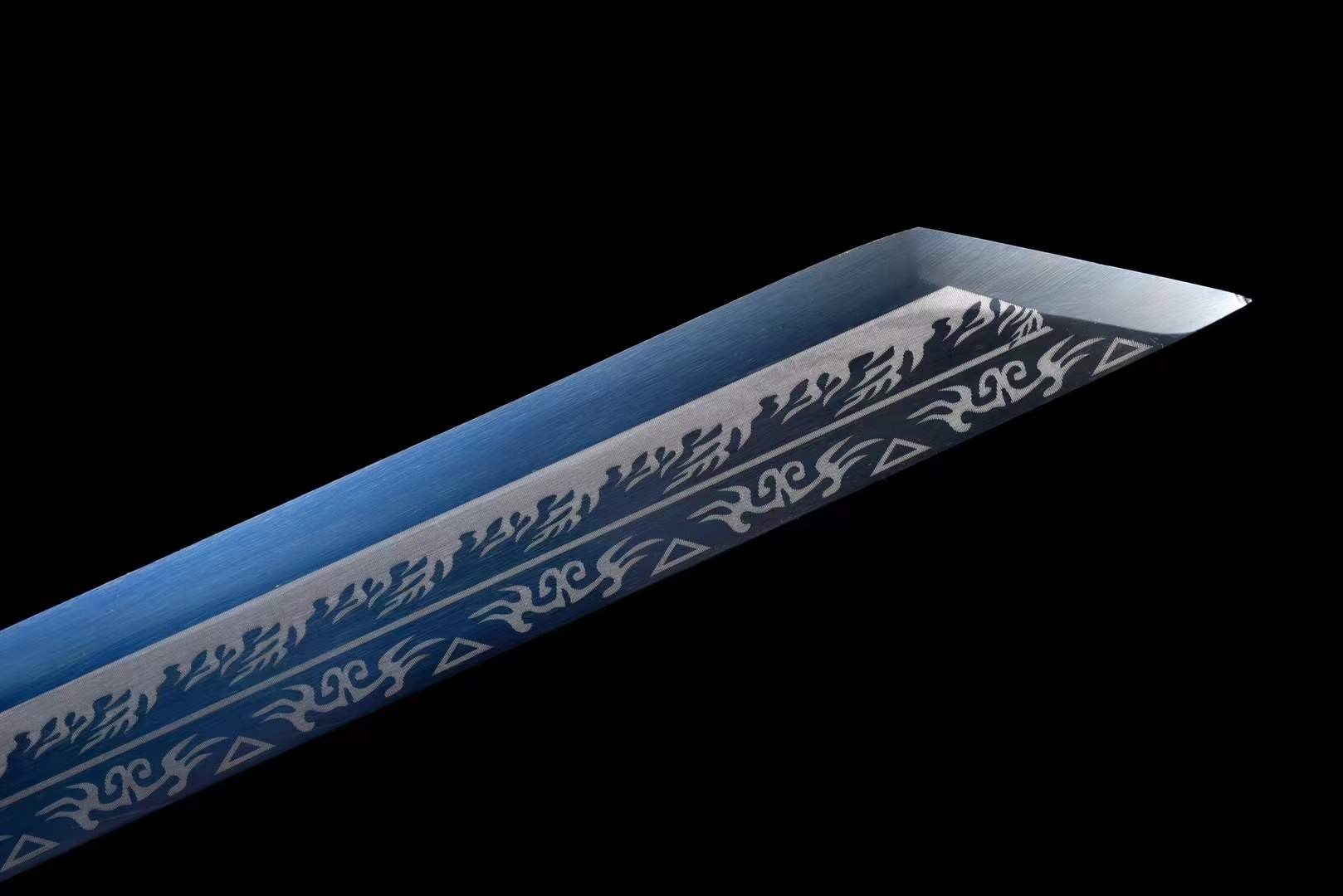 Handmade Pride High Manganese Steel Chinese Sword With Blue Engraving Blade - Tophatter Daily Deals