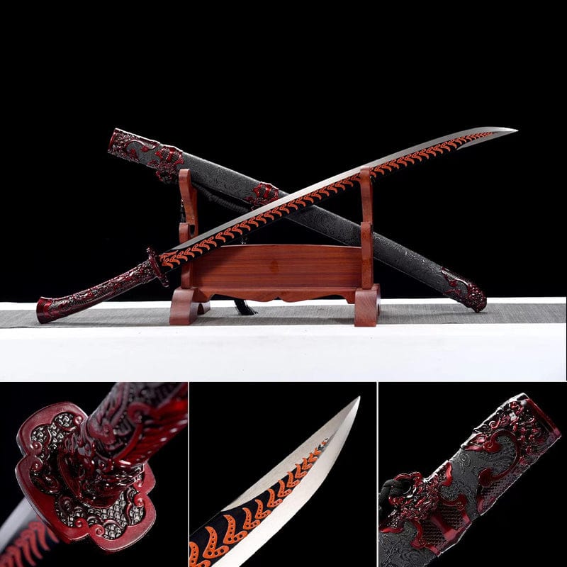 Handmade Red Blood Chinese Sword - Tophatter Daily Deals