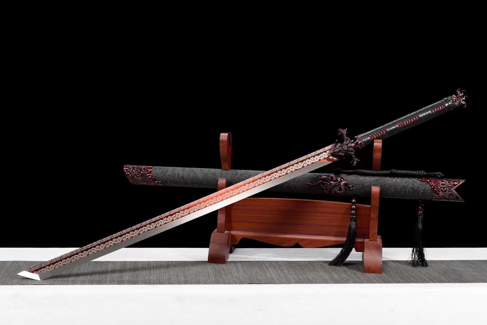 Handmade Red Flame Chinese Sword - Tophatter Daily Deals