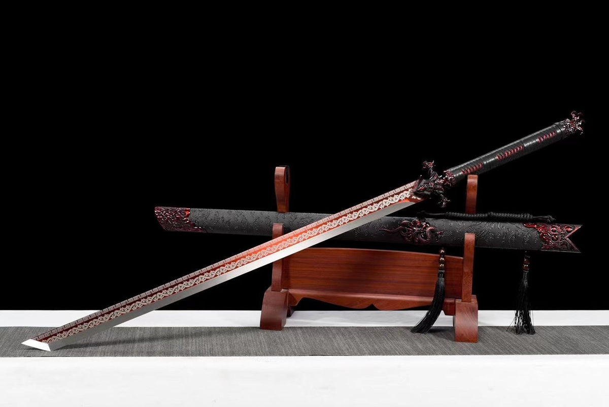 Handmade Red Flame Chinese Sword - Tophatter Daily Deals