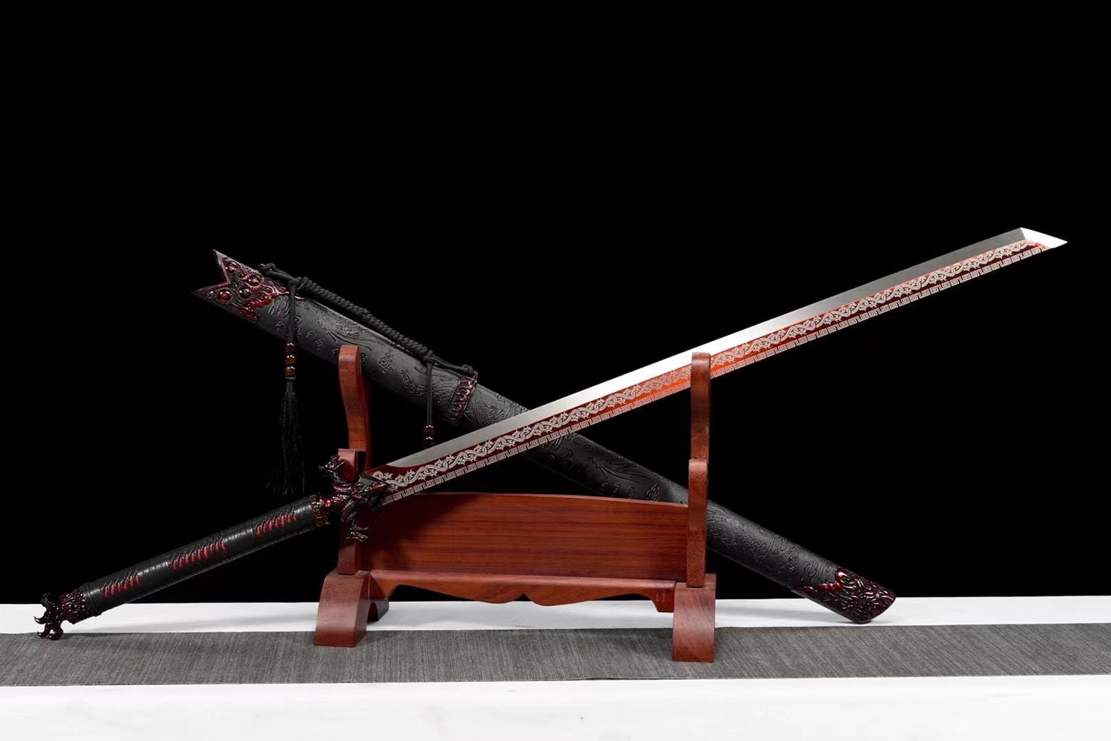 Handmade Red Flame Chinese Sword - Tophatter Daily Deals