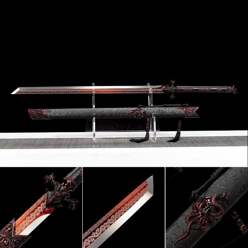 Handmade Red Flame Chinese Sword - Tophatter Daily Deals