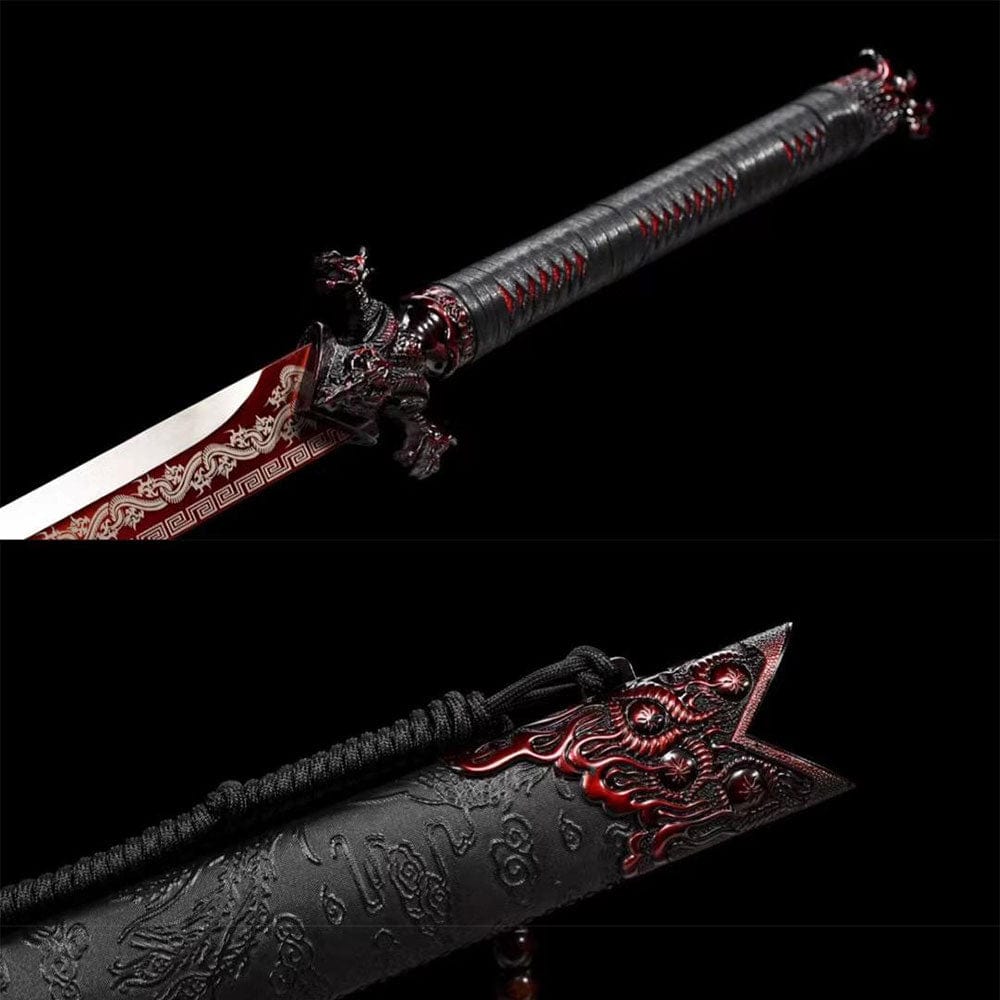Handmade Red Flame Chinese Sword - Tophatter Daily Deals