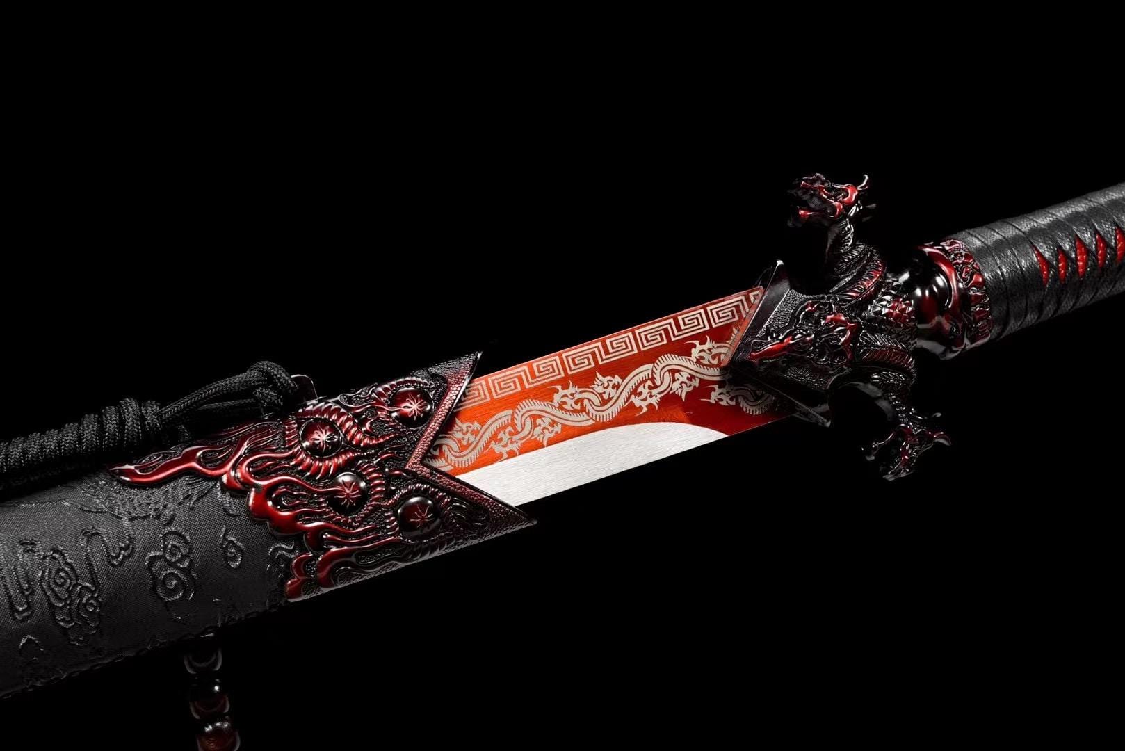 Handmade Red Flame Chinese Sword - Tophatter Daily Deals