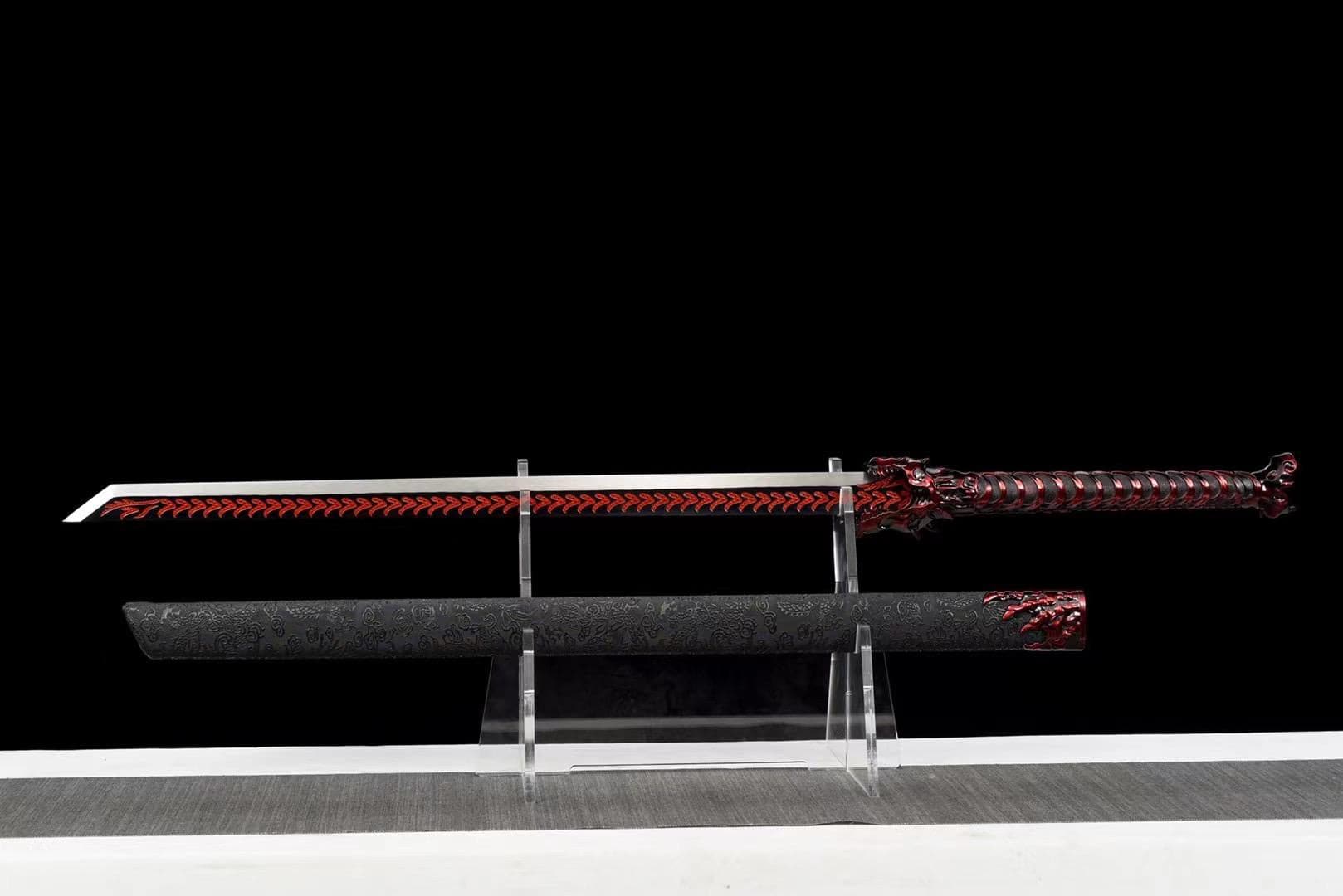 Handmade Red Wolf Chinese Sword With Red Blade - Tophatter Daily Deals