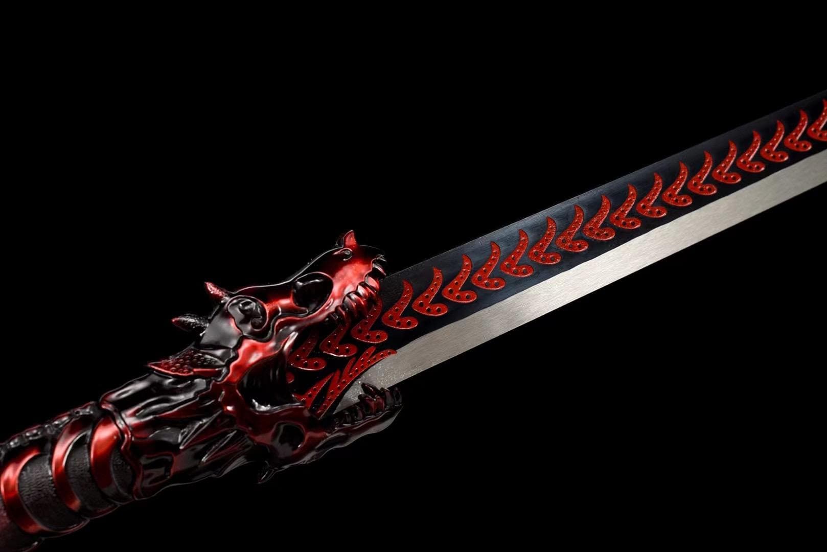 Handmade Red Wolf Chinese Sword With Red Blade - Tophatter Daily Deals
