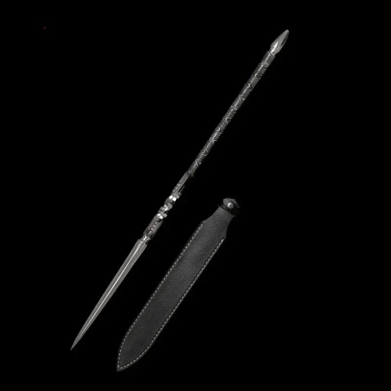 Handmade 三棱 Pattern Steel One-piece forging(US ONLY）-GS53 Black Silver Pocket Knives - Tophatter Daily Deals