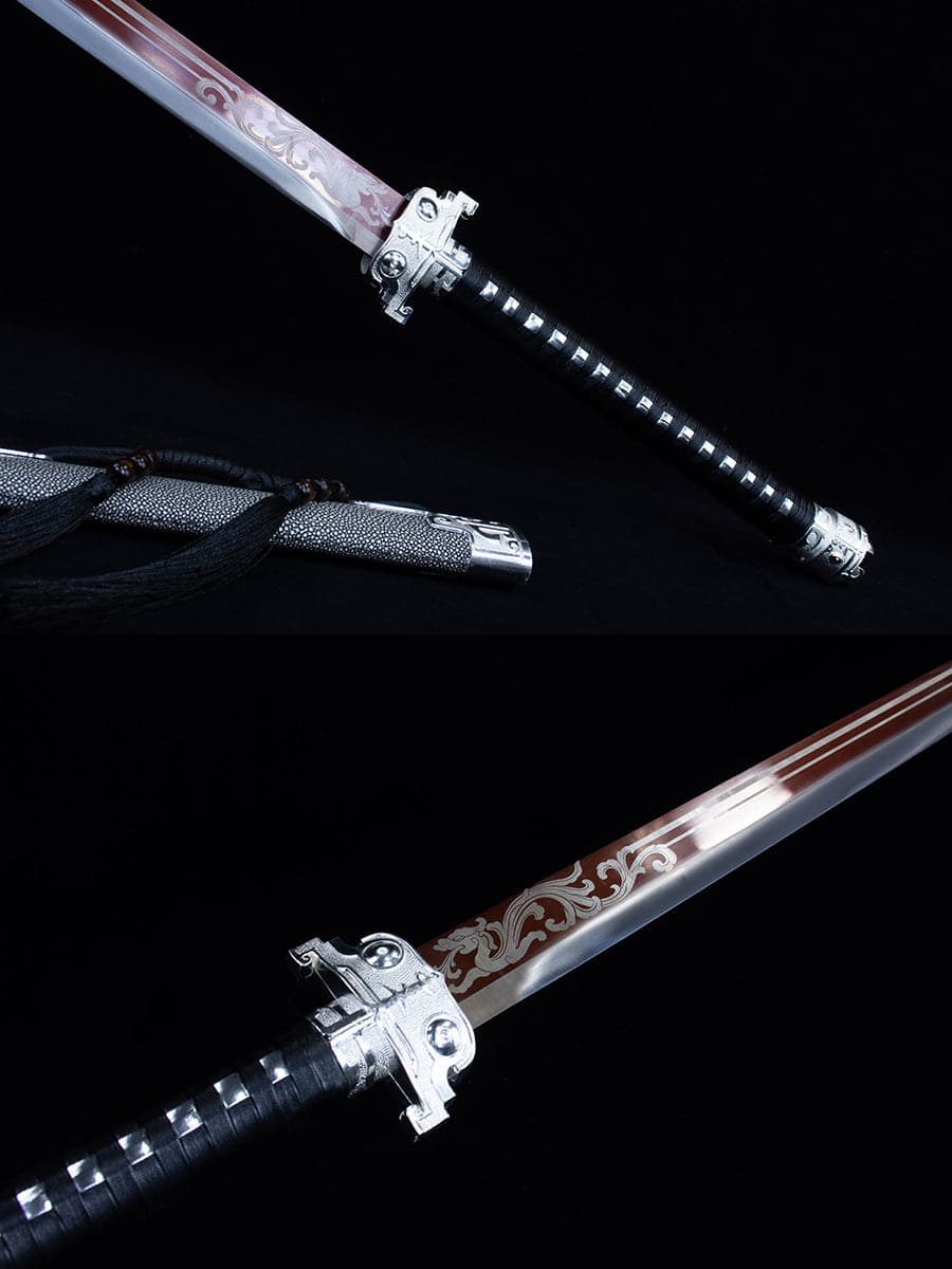 Handmade Seal the Dragon High Carbon Steel Chinese Sword With Red Blade - Tophatter Daily Deals