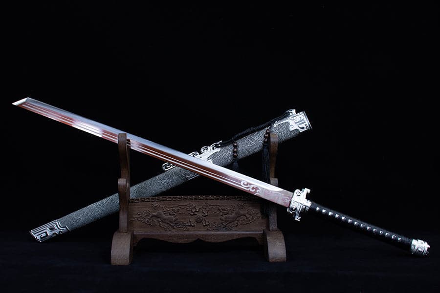 Handmade Seal the Dragon High Carbon Steel Chinese Sword With Red Blade - Tophatter Daily Deals