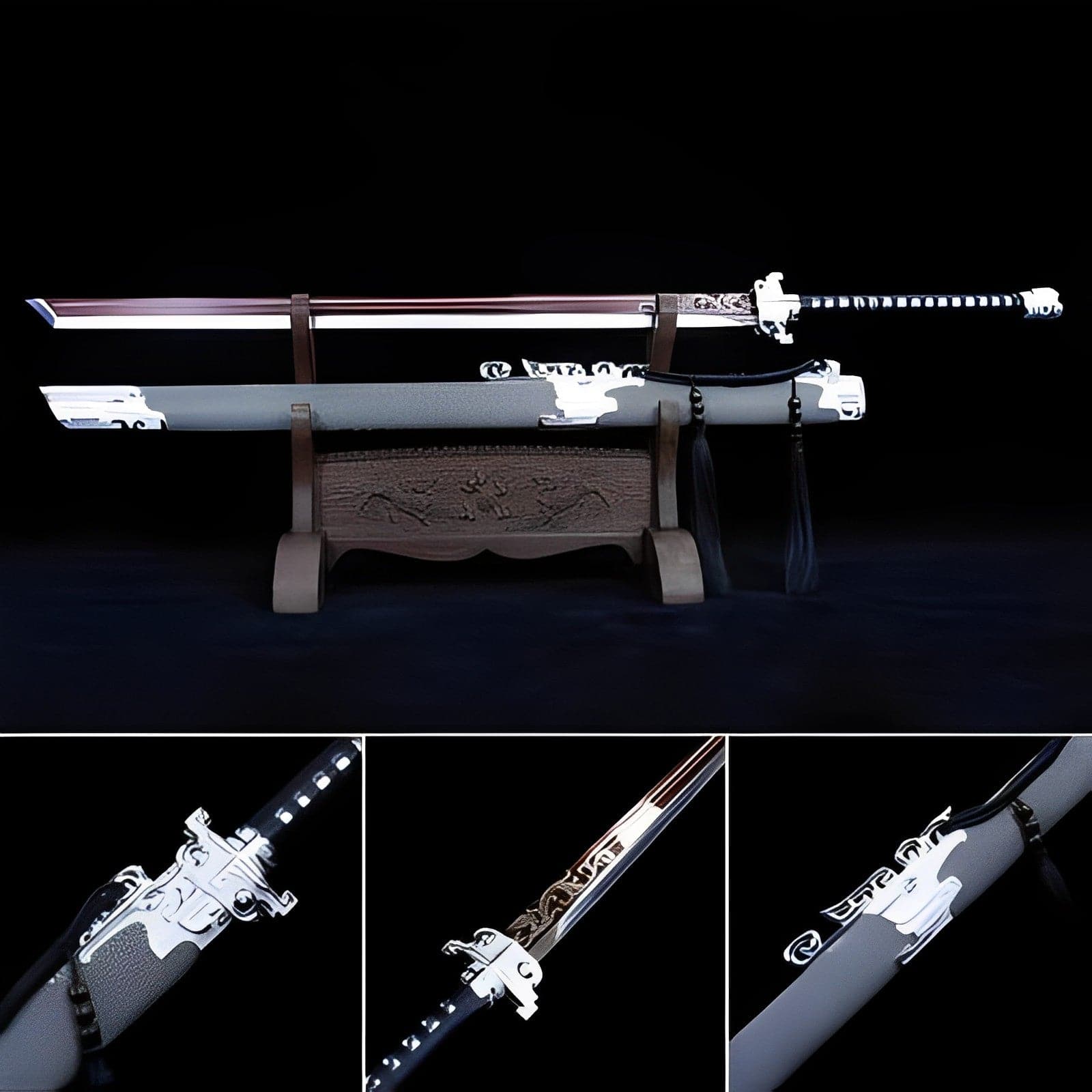 Handmade Seal the Dragon High Carbon Steel Chinese Sword With Red Blade - Tophatter Daily Deals