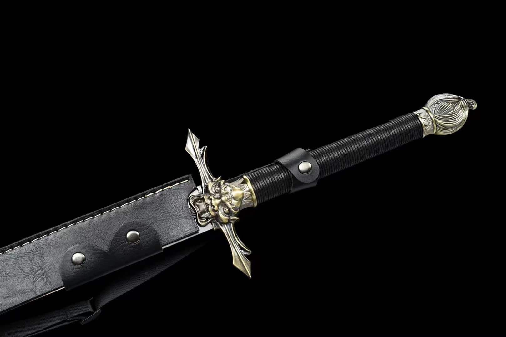 Handmade Seven Obsidian War Sword Spring Steel - Tophatter Daily Deals
