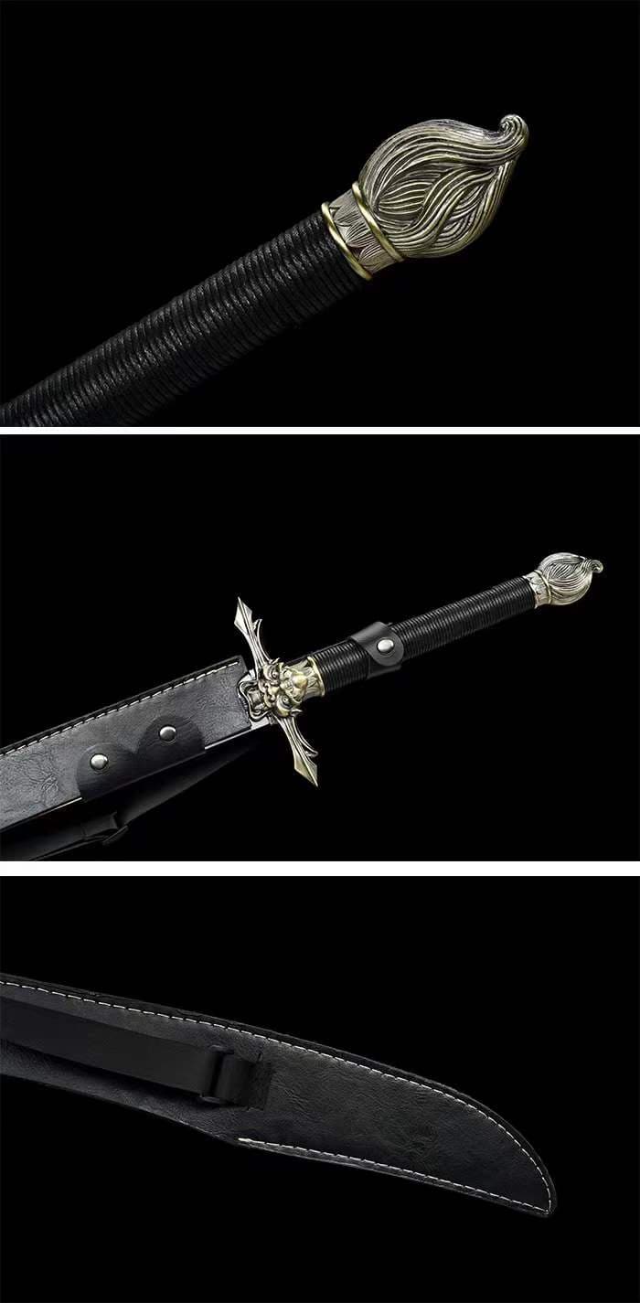 Handmade Seven Obsidian War Sword Spring Steel - Tophatter Daily Deals