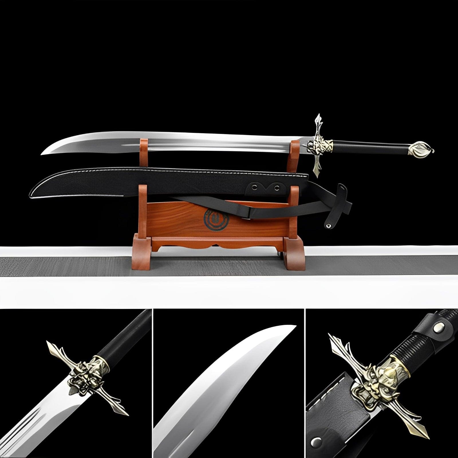 Handmade Seven Obsidian War Sword Spring Steel - Tophatter Daily Deals