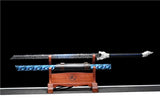 Handmade Silver Moon Wolf King High Manganese Steel Chinese Sword With Baked Blue Blade - Tophatter Daily Deals
