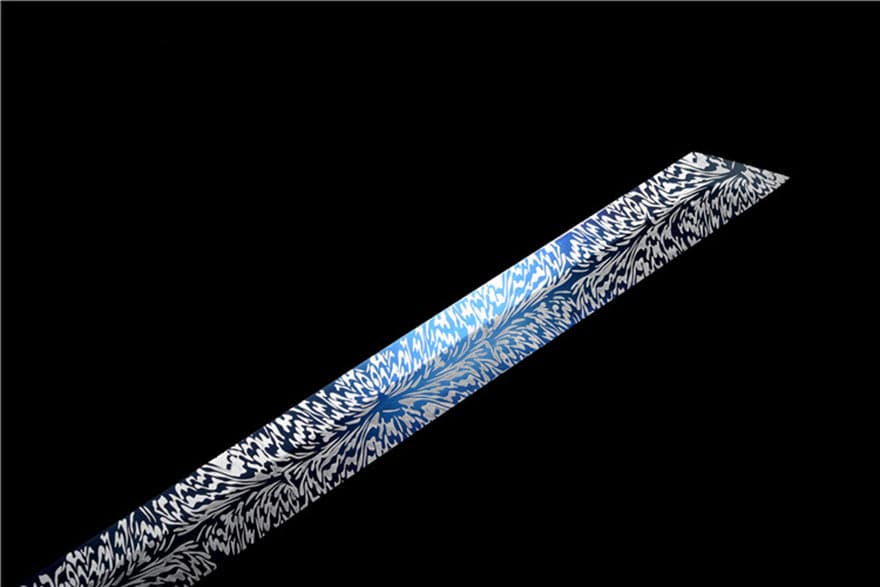 Handmade Silver Moon Wolf King High Manganese Steel Chinese Sword With Baked Blue Blade - Tophatter Daily Deals