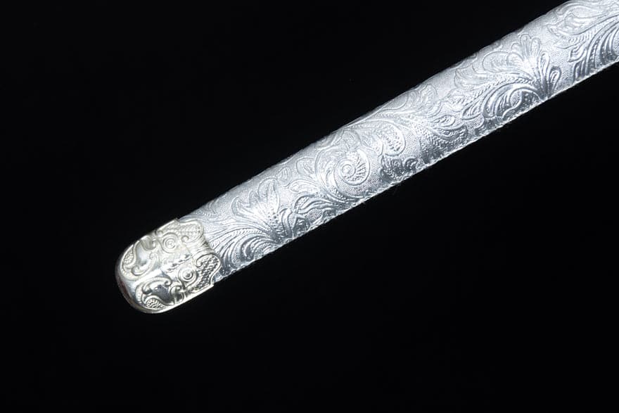 Handmade Silver Scourge High Manganese Steel Chinese Sword With White scabbard - Tophatter Daily Deals