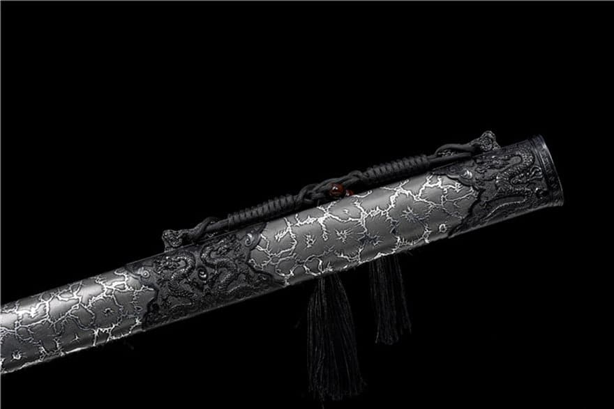 Handmade Thunder High Manganese Steel Chinese Sword With Silver Lightning Sheath - Tophatter Daily Deals