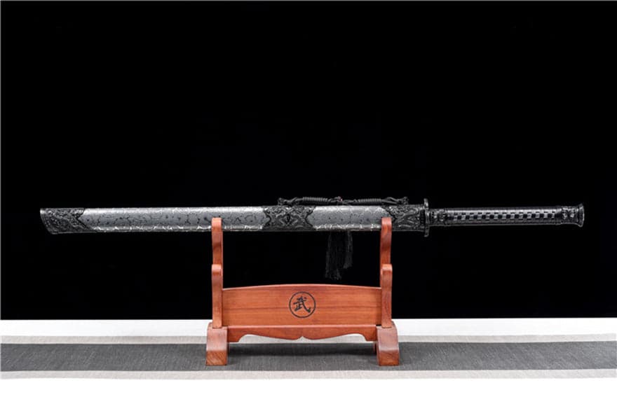 Handmade Thunder High Manganese Steel Chinese Sword With Silver Lightning Sheath - Tophatter Daily Deals