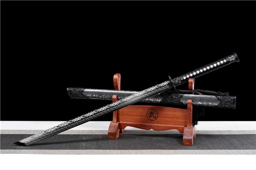 Handmade Thunder High Manganese Steel Chinese Sword With Silver Lightning Sheath - Tophatter Daily Deals