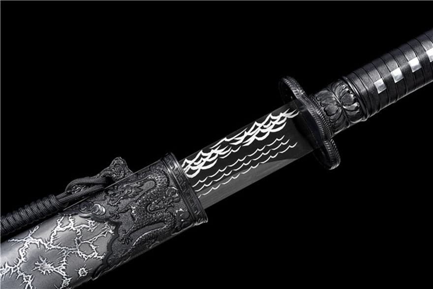 Handmade Thunder High Manganese Steel Chinese Sword With Silver Lightning Sheath - Tophatter Daily Deals
