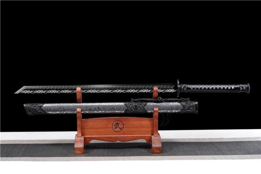 Handmade Thunder High Manganese Steel Chinese Sword With Silver Lightning Sheath - Tophatter Daily Deals