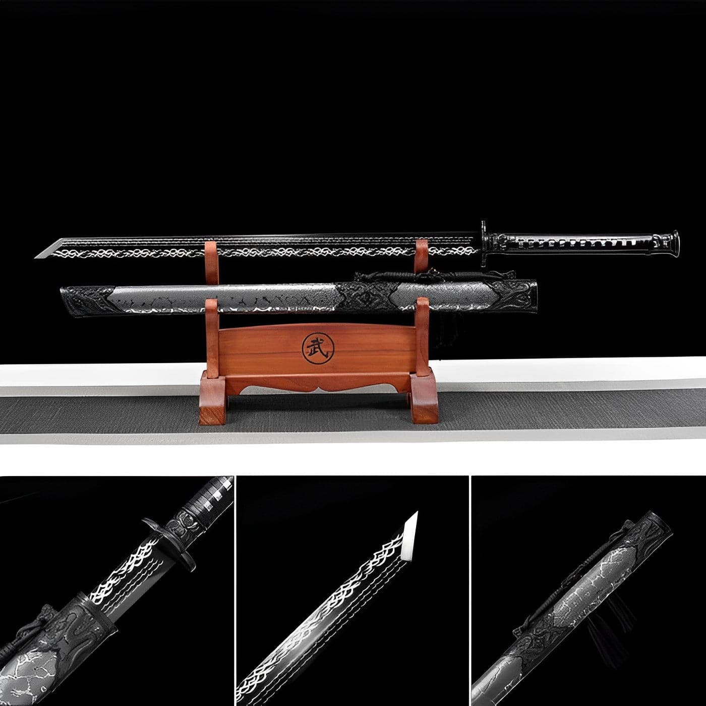 Handmade Thunder High Manganese Steel Chinese Sword With Silver Lightning Sheath - Tophatter Daily Deals