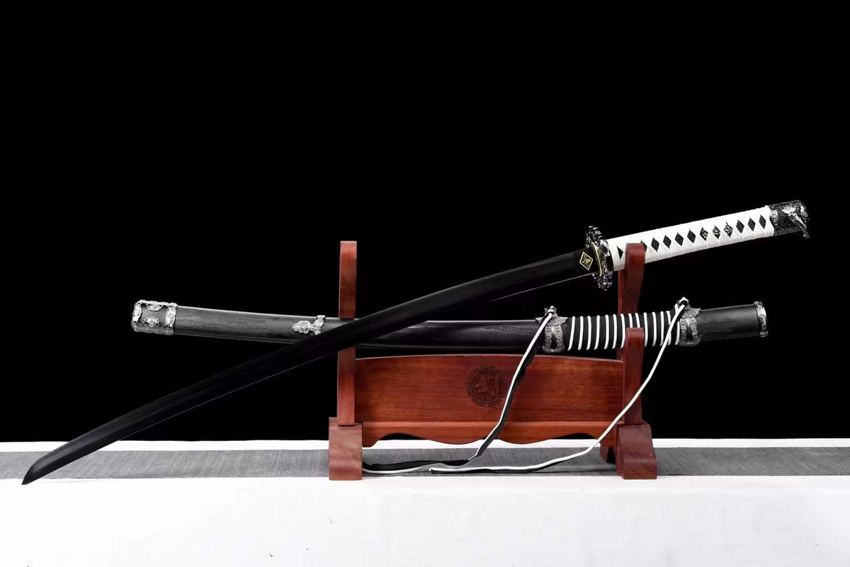 Handmade Undead Cut Katana Sword, Sekiro: Shadows Die Twice Japanese Samurai Sword, Black Manganese Steel Blades, Full Tang - Tophatter Daily Deals
