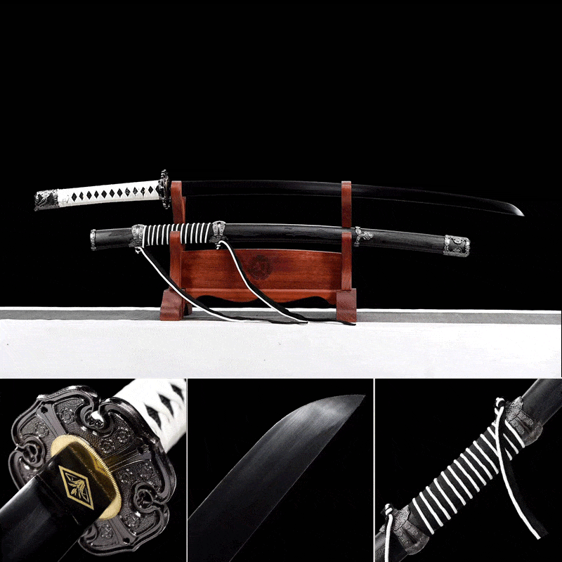 Handmade Undead Cut Katana Sword, Sekiro: Shadows Die Twice Japanese Samurai Sword, Black Manganese Steel Blades, Full Tang - Tophatter Daily Deals