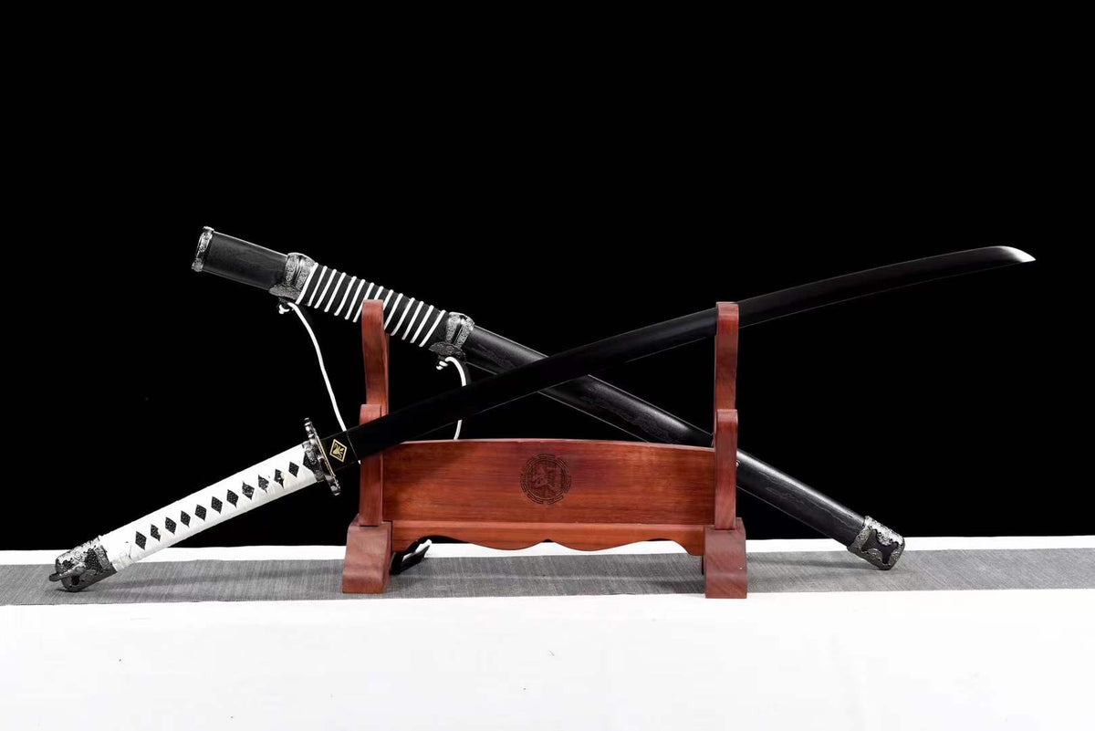 Handmade Undead Cut Katana Sword, Sekiro: Shadows Die Twice Japanese Samurai Sword, Black Manganese Steel Blades, Full Tang - Tophatter Daily Deals