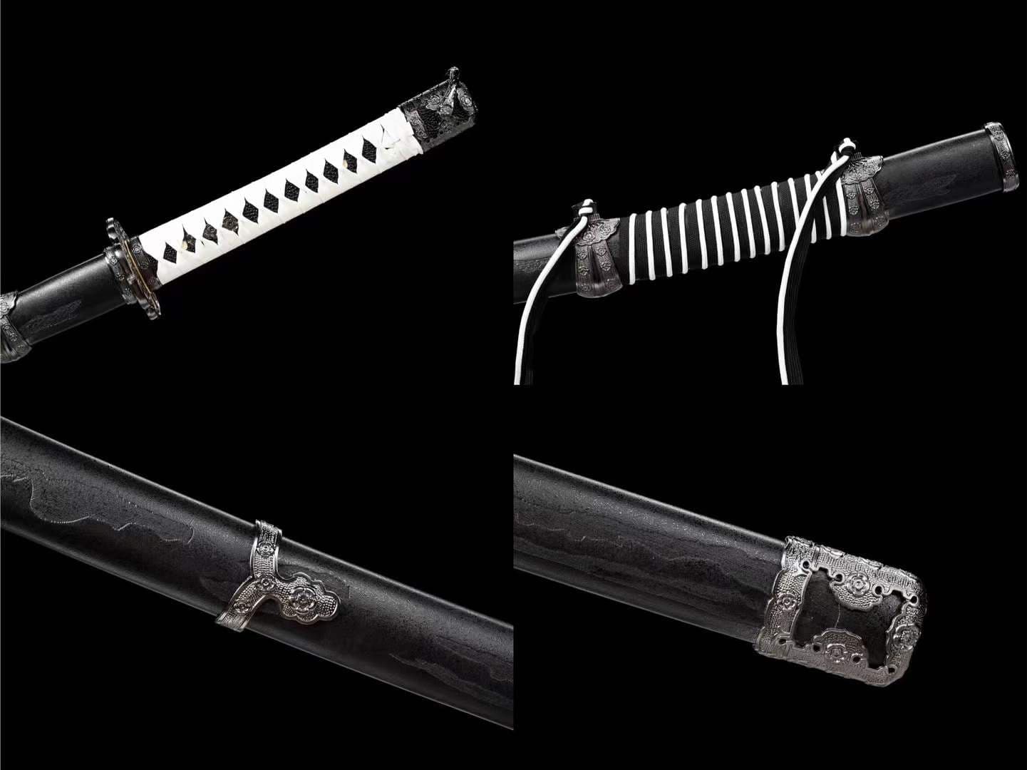 Handmade Undead Cut Katana Sword, Sekiro: Shadows Die Twice Japanese Samurai Sword, Black Manganese Steel Blades, Full Tang - Tophatter Daily Deals
