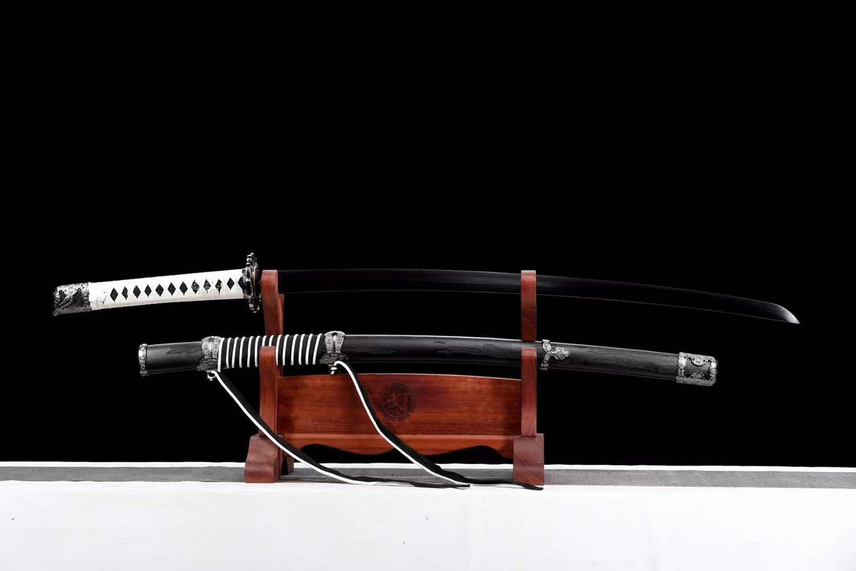Handmade Undead Cut Katana Sword, Sekiro: Shadows Die Twice Japanese Samurai Sword, Black Manganese Steel Blades, Full Tang - Tophatter Daily Deals