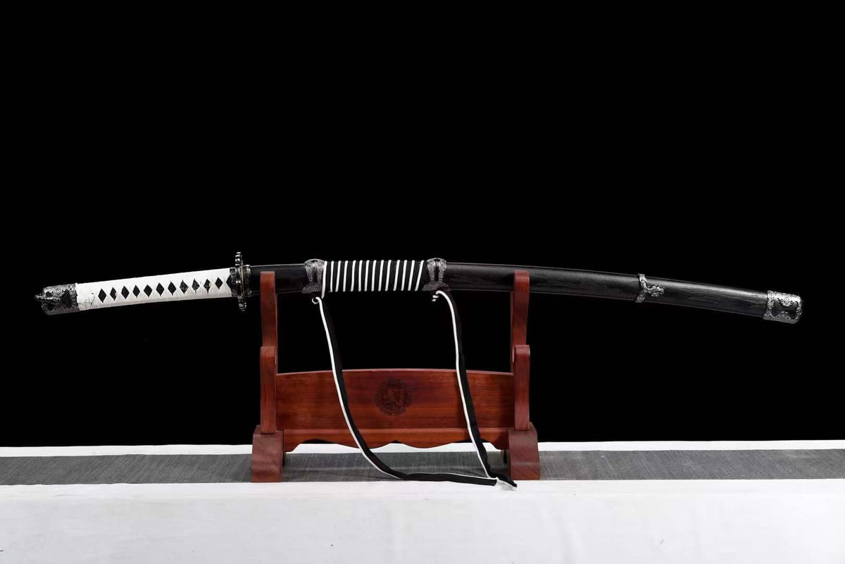 Handmade Undead Cut Katana Sword, Sekiro: Shadows Die Twice Japanese Samurai Sword, Black Manganese Steel Blades, Full Tang - Tophatter Daily Deals