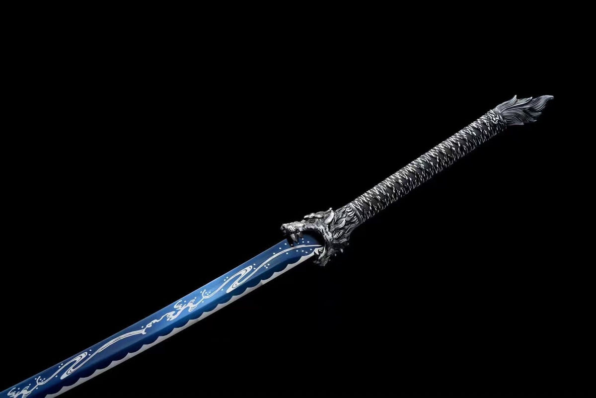 Handmade Wolf Road Manganese Steel Chinese Sword Exclusive Flame Fireworks - Tophatter Daily Deals