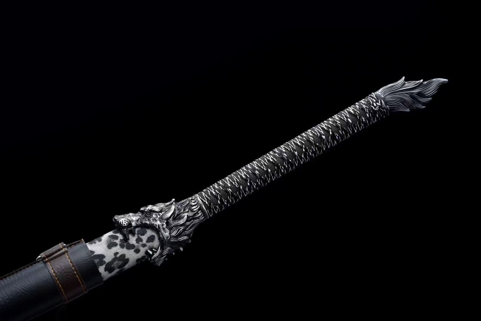 Handmade Wolf Road Manganese Steel Chinese Sword Exclusive Flame Fireworks - Tophatter Daily Deals
