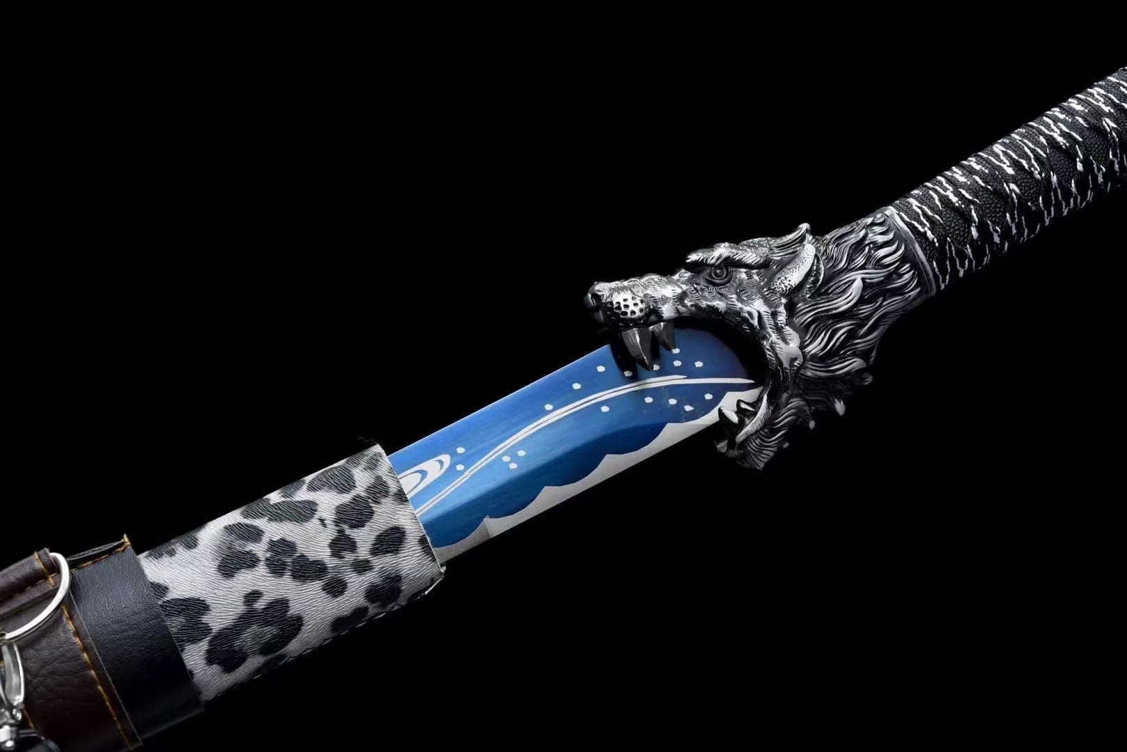 Handmade Wolf Road Manganese Steel Chinese Sword Exclusive Flame Fireworks - Tophatter Daily Deals
