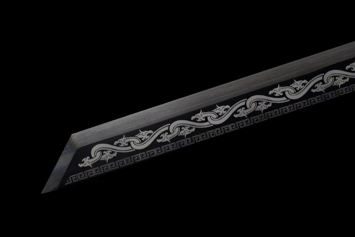HandmadeHades Warblade Chinese Sword With Black scabbard - Tophatter Daily Deals