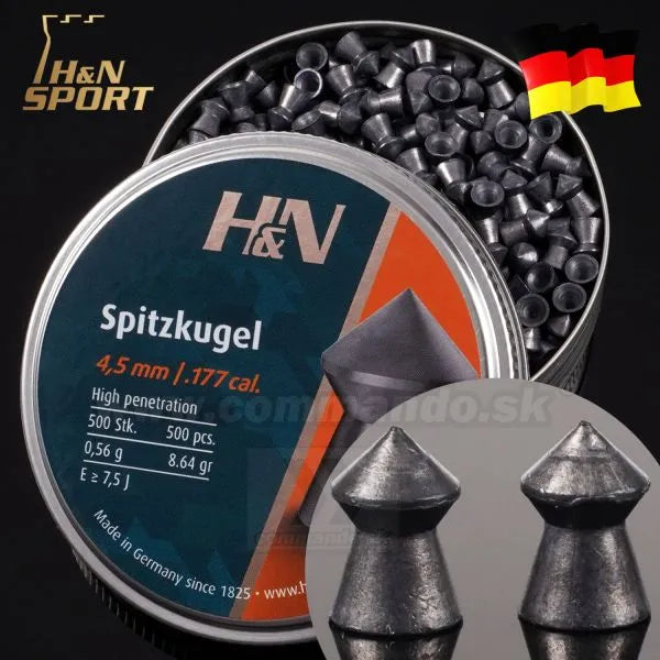 H&N 4.5MM SPITZKUGEL 8.64GR - 500's - Tophatter's Army Deals BULLETS - Tophatter Daily Deals