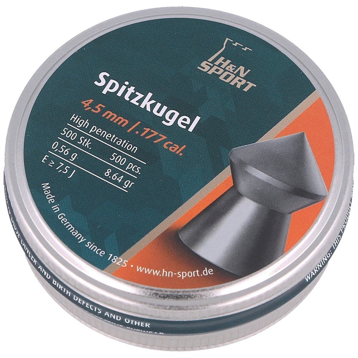 H&N 4.5MM SPITZKUGEL 8.64GR - 500's - Tophatter's Army Deals BULLETS - Tophatter Daily Deals