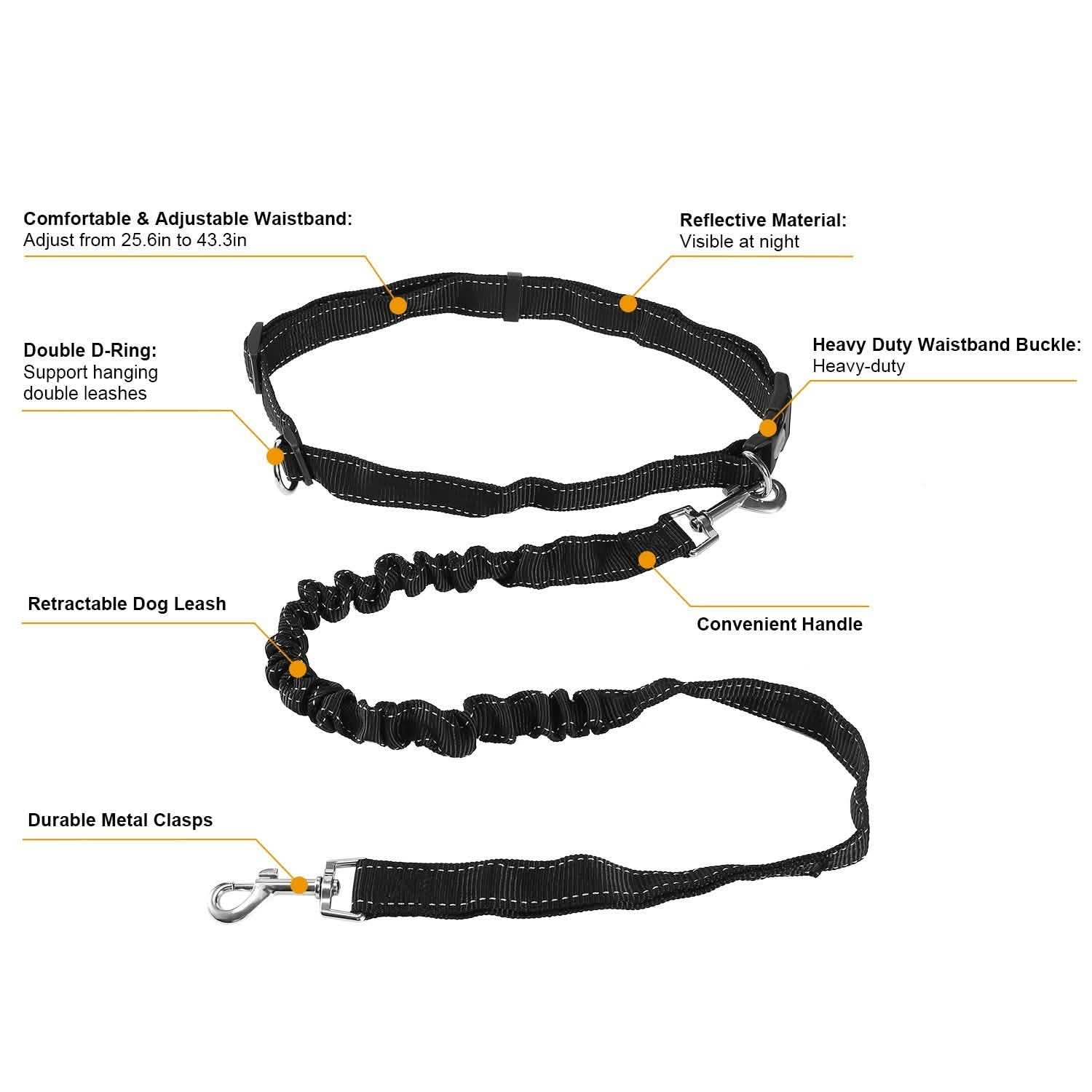 Hands Free Dogs Leash Waist Belt Pet Supplies - Tophatter Daily Deals