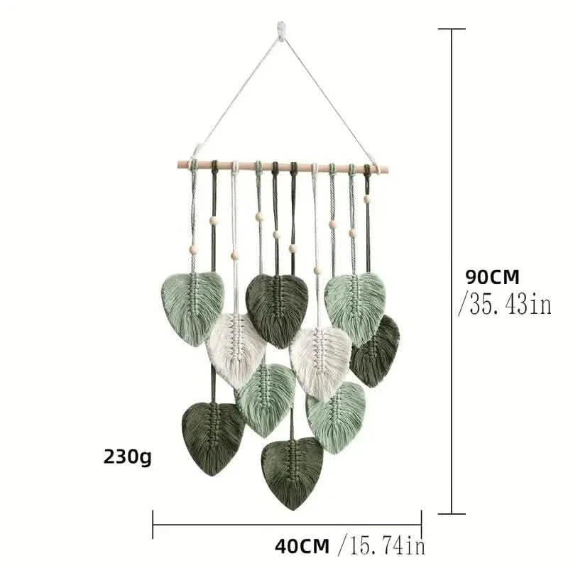 Handwoven Cotton Rope Leaf Tapestry Furniture & Decor - Tophatter Daily Deals